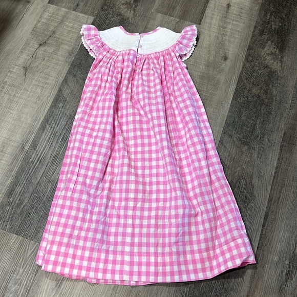 Pleats & Stitches smocked pink rabbit dress size 6 - Picture 4 of 8